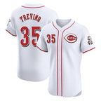 Cincinnati Reds #35 Jose Trevino Player White Limited Elite Home Stitched Baseball Jersey