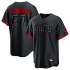 Cincinnati Reds #37 Tyler Stephenson Player Black City Connect Home Game Stitched Baseball Jersey