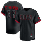 Cincinnati Reds #37 Tyler Stephenson Player Black City Connect Home Limited Stitched Baseball Jersey