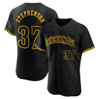 Cincinnati Reds #37 Tyler Stephenson Player Black Snake Skin City Limited Elite Home Stitched Baseball Jersey