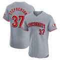 Cincinnati Reds #37 Tyler Stephenson Player Gray Limited Elite Home Stitched Baseball Jersey