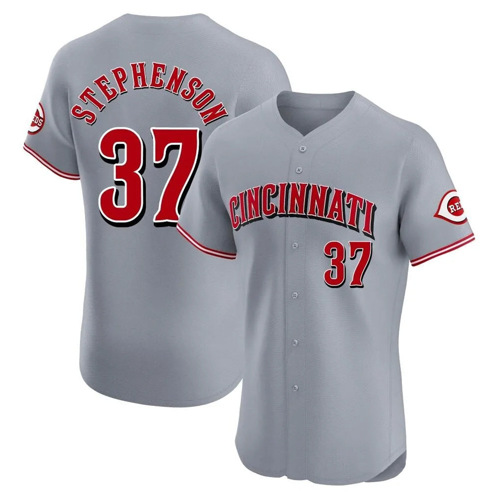 Cincinnati Reds #37 Tyler Stephenson Player Gray Limited Elite Home Stitched Baseball Jersey