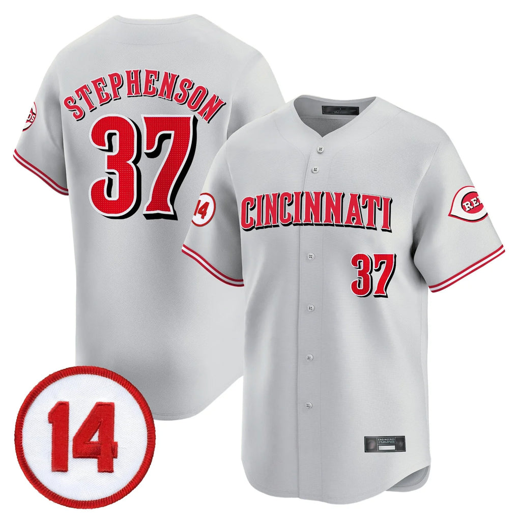 Cincinnati Reds #37 Tyler Stephenson Player Gray Vapor Premier Limited Home Stitched Baseball Jersey