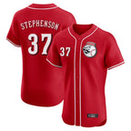 Cincinnati Reds #37 Tyler Stephenson Player Red Limited Elite Home Game Stitched Baseball Jersey