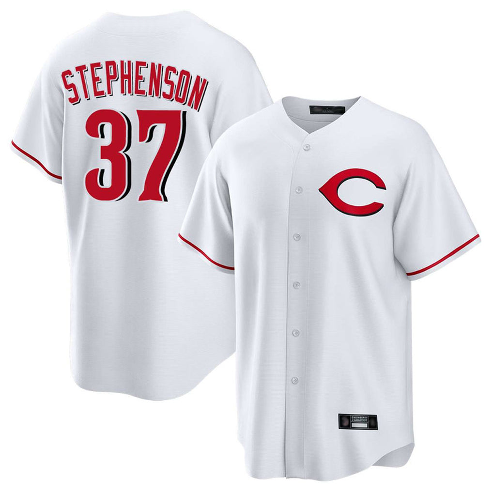 Cincinnati Reds #37 Tyler Stephenson Player White Home Game Stitched Baseball Jersey