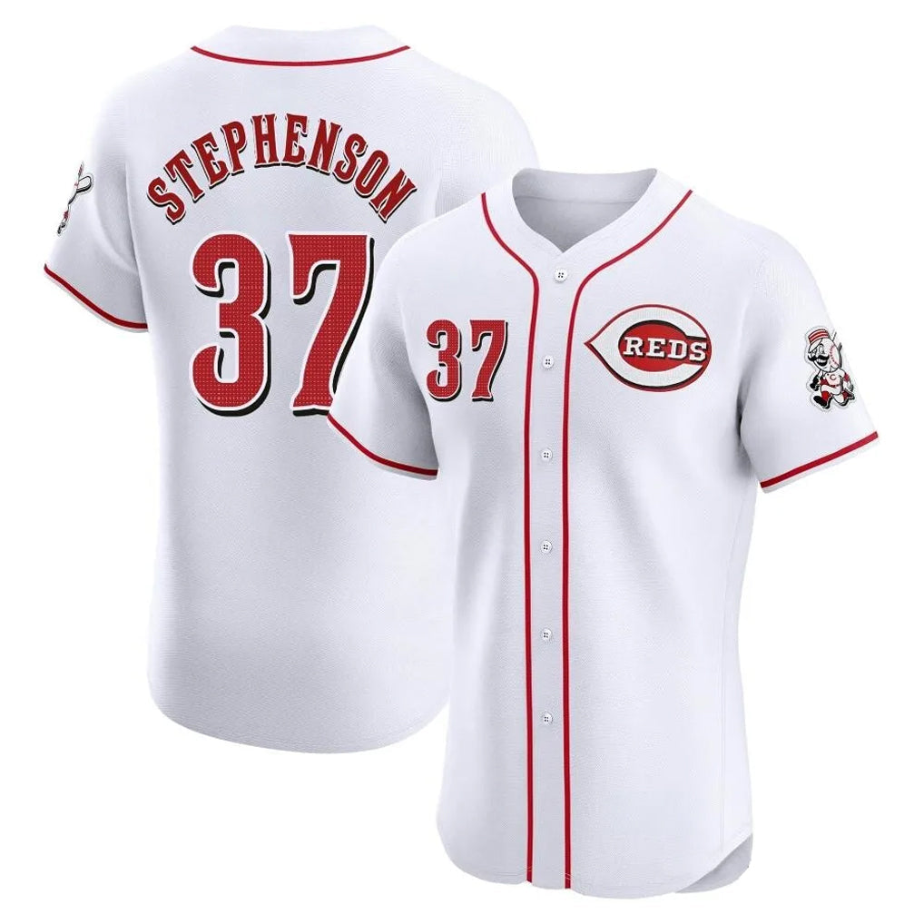 Cincinnati Reds #37 Tyler Stephenson Player White Limited Elite Home Stitched Baseball Jersey