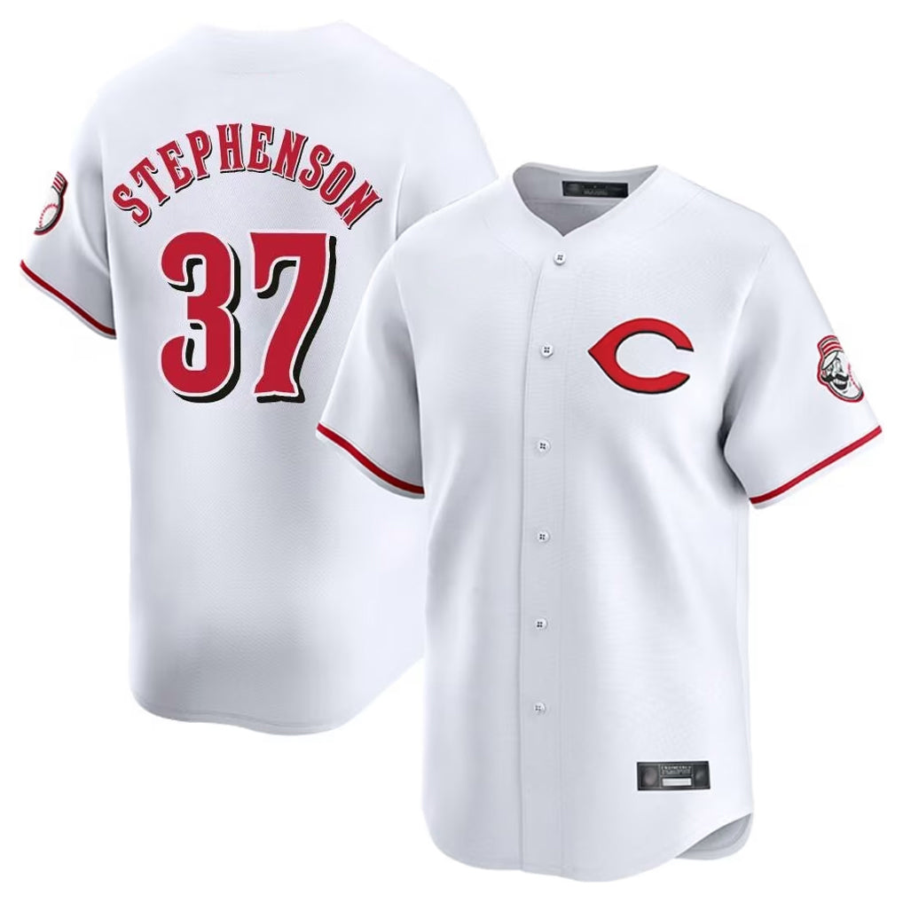 Cincinnati Reds #37 Tyler Stephenson Player White Limited Home Stitched Baseball Jersey