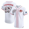 Cincinnati Reds #37 Tyler Stephenson Player White Speedway Classic Limited Elite Home Stitched Baseball Jersey