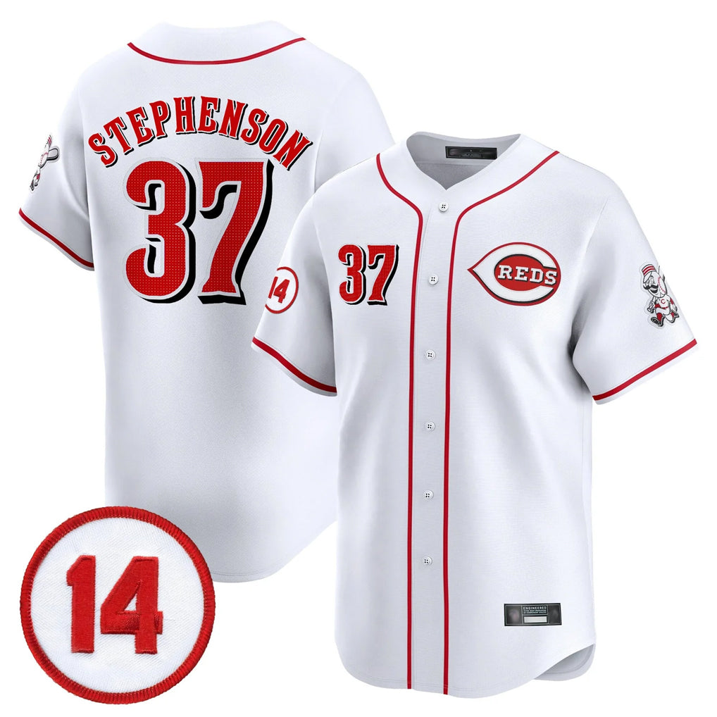 Cincinnati Reds #37 Tyler Stephenson Player White Vapor Premier Limited Home Stitched Baseball Jersey