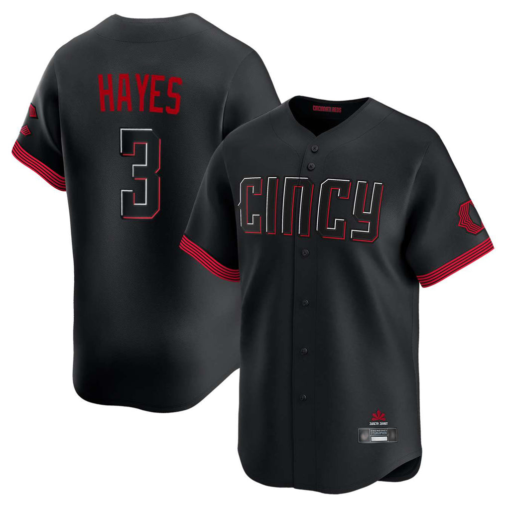 Cincinnati Reds #3 Ke'Bryan Hayes Player Black City Connect Home Limited Stitched Baseball Jersey
