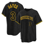 Cincinnati Reds #3 Ke'Bryan Hayes Player Black Snake Skin City Home Stitched Baseball Jersey