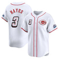 Cincinnati Reds #3 Ke'Bryan Hayes Player White Speedway Classic Home Limited Stitched Baseball Jersey