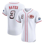 Cincinnati Reds #3 Ke'Bryan Hayes Player White Speedway Classic Limited Elite Home Stitched Baseball Jersey