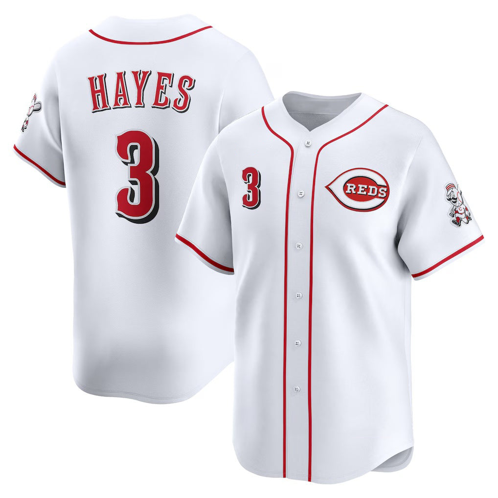 Cincinnati Reds #3 Ke'Bryan Hayes White Home Limited Player Baseball Jersey