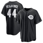 Cincinnati Reds #44 Elly De La Cruz Black Lights Out Limited Stitched Baseball Jersey