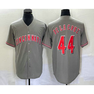 Cincinnati Reds #44 Elly De La Cruz Grey Cool Base Stitched Baseball Jersey