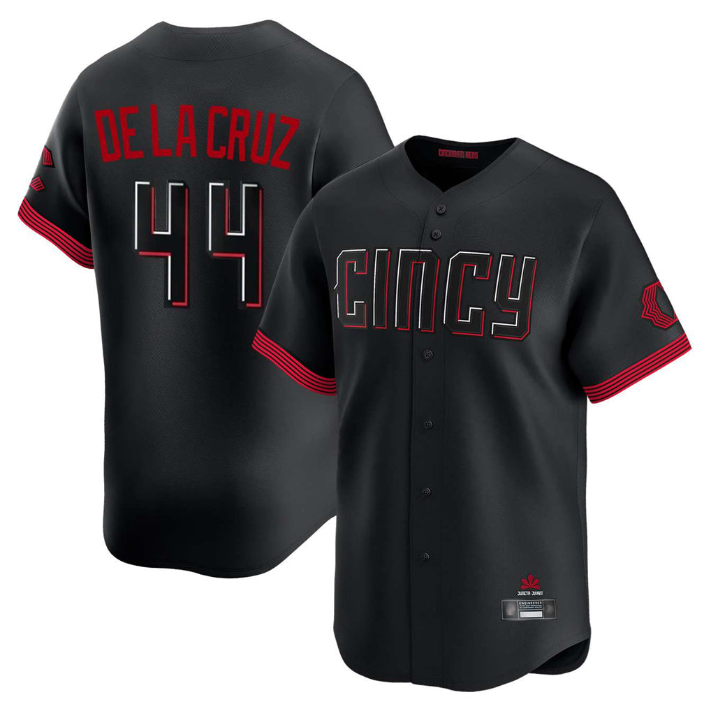 Cincinnati Reds #44 Elly De La Cruz Player Black City Connect Home Limited Stitched Baseball Jersey