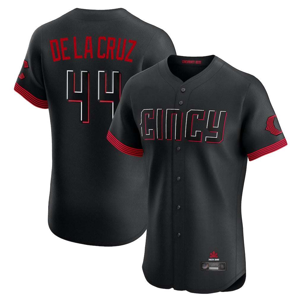 Cincinnati Reds #44 Elly De La Cruz Player Black City Connect Limited Elite Home Stitched Baseball Jersey