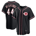 Cincinnati Reds #44 Elly De La Cruz Player Black Fashion Out Home Game Stitched Baseball Jersey
