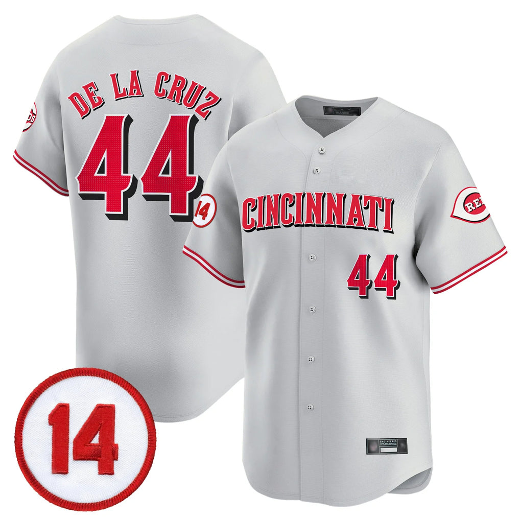 Cincinnati Reds #44 Elly De La Cruz Player Gray Vapor Premier Limited Home Stitched Baseball Jersey