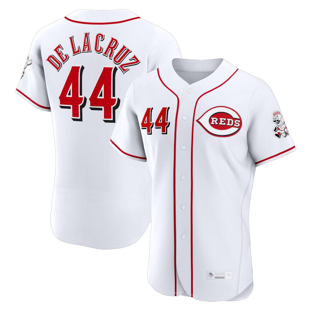 Cincinnati Reds #44 Elly De La Cruz Player White Limited Elite Home Stitched Baseball Jersey