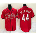 Cincinnati Reds #44 Elly De La Cruz Red With Patch Cool Base Stitched Baseball Jersey