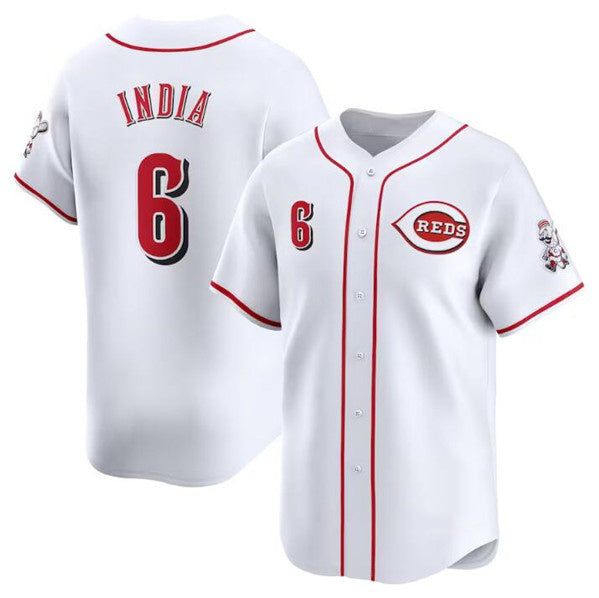 Cincinnati Reds #6 Jonathan India White Home Limited Baseball Stitched Baseball Jersey