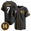 Cincinnati Reds #7 Spencer Steer Player Black-Gold Vapor Premier Limited Home Stitched Baseball Jersey