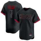 Cincinnati Reds #7 Spencer Steer Player Black City Connect Home Limited Stitched Baseball Jersey