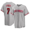 Cincinnati Reds #7 Spencer Steer Player Gray Home Game Stitched Baseball Jersey