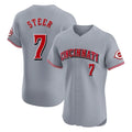 Cincinnati Reds #7 Spencer Steer Player Gray Limited Elite Home Stitched Baseball Jersey