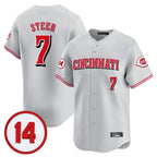 Cincinnati Reds #7 Spencer Steer Player Gray Vapor Premier Limited Home Stitched Baseball Jersey