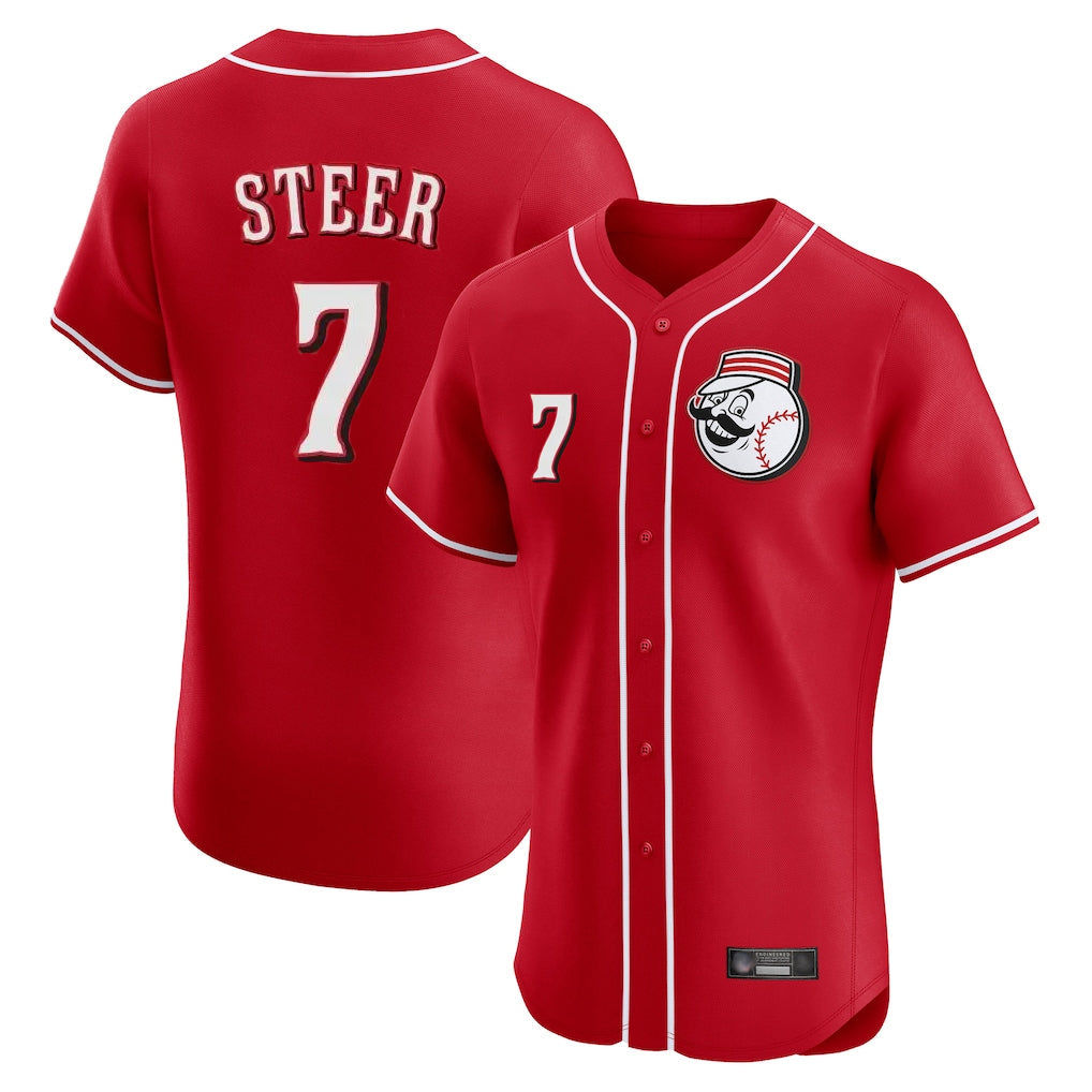 Cincinnati Reds #7 Spencer Steer Player Red Limited Elite Home Game Stitched Baseball Jersey