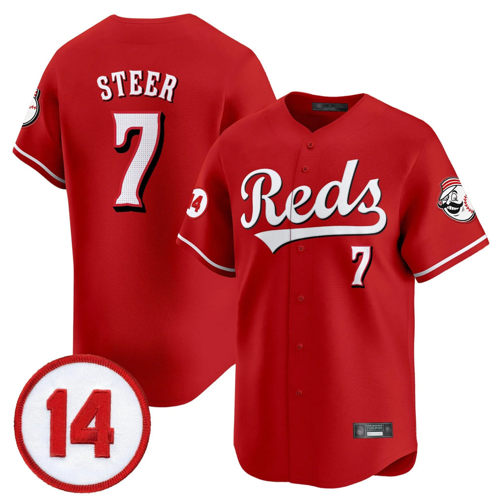 Cincinnati Reds #7 Spencer Steer Player Red Vapor Premier Limited Home Stitched Baseball Jersey