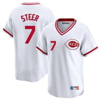 Cincinnati Reds #7 Spencer Steer Player White Cooperstown Collection Limited Home Stitched Baseball Jersey
