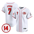 Cincinnati Reds #7 Spencer Steer Player White Vapor Premier Limited Home Stitched Baseball Jersey