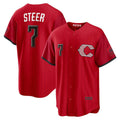 Cincinnati Reds #7 Spencer Steer Red 2026 City Connect Stadium Baseball Jersey