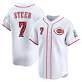 Cincinnati Reds #7 Spencer Steer White Home Limited Player Baseball Jersey
