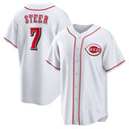 Cincinnati Reds #7 Spencer Steer White Home Replica Baseball Jersey
