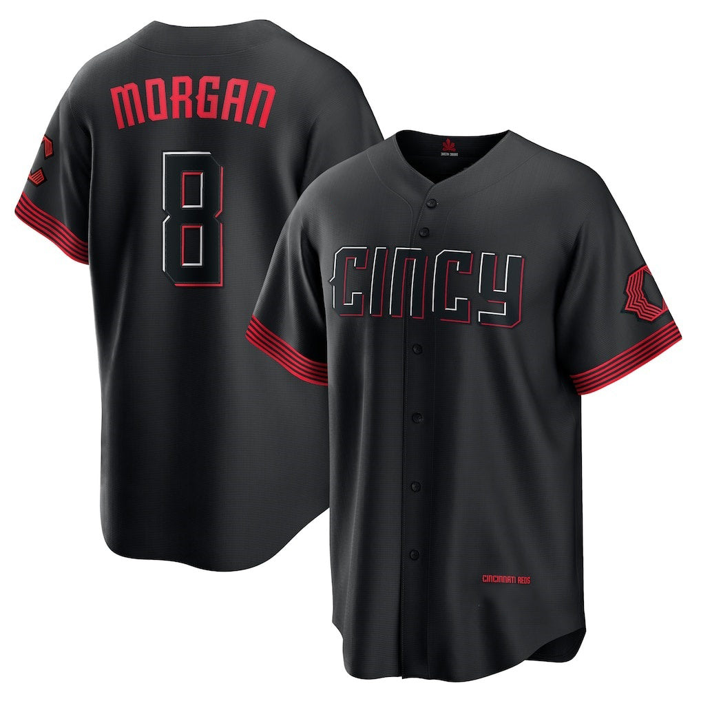 Cincinnati Reds #8 Joe Morgan Black City Connect Replica Player Baseball Jersey