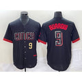 Cincinnati Reds #9 Joe Burrow Number Black 2023 City Connect Cool Base Stitched Baseball Jersey