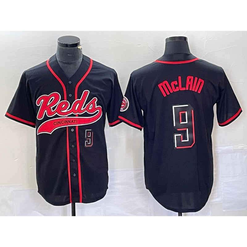 Cincinnati Reds #9 Matt McLain Number Black 2023 City Connect Cool Base Stitched Baseball Jerseys