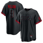 Cincinnati Reds #9 Matt McLain Player Black City Connect Home Game Stitched Baseball Jersey