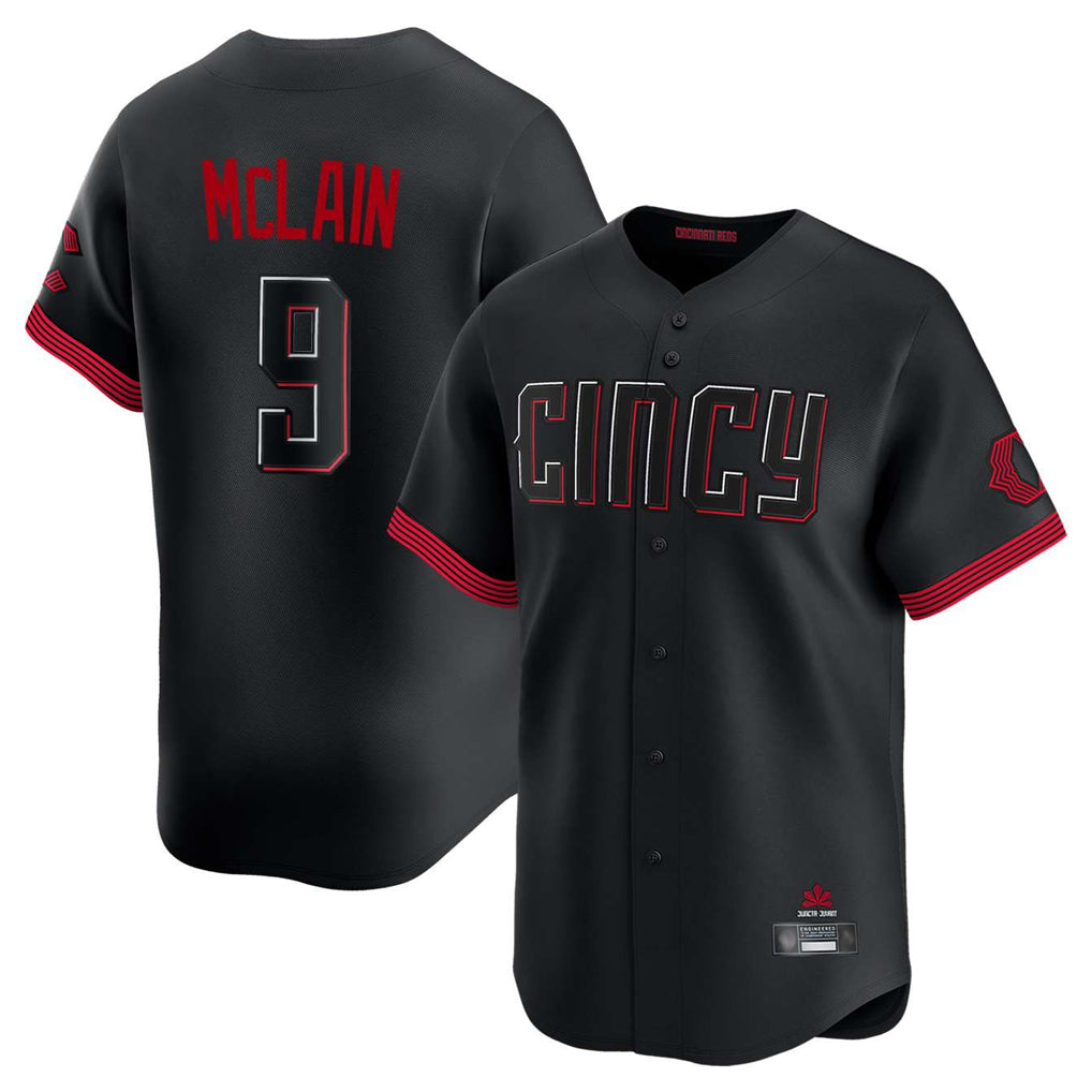 Cincinnati Reds #9 Matt McLain Player Black City Connect Home Limited Stitched Baseball Jersey