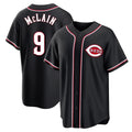 Cincinnati Reds #9 Matt McLain Player Black Fashion Out Home Game Stitched Baseball Jersey