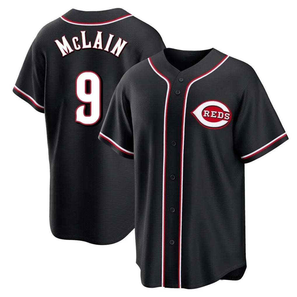 Cincinnati Reds #9 Matt McLain Player Black Fashion Out Home Game Stitched Baseball Jersey