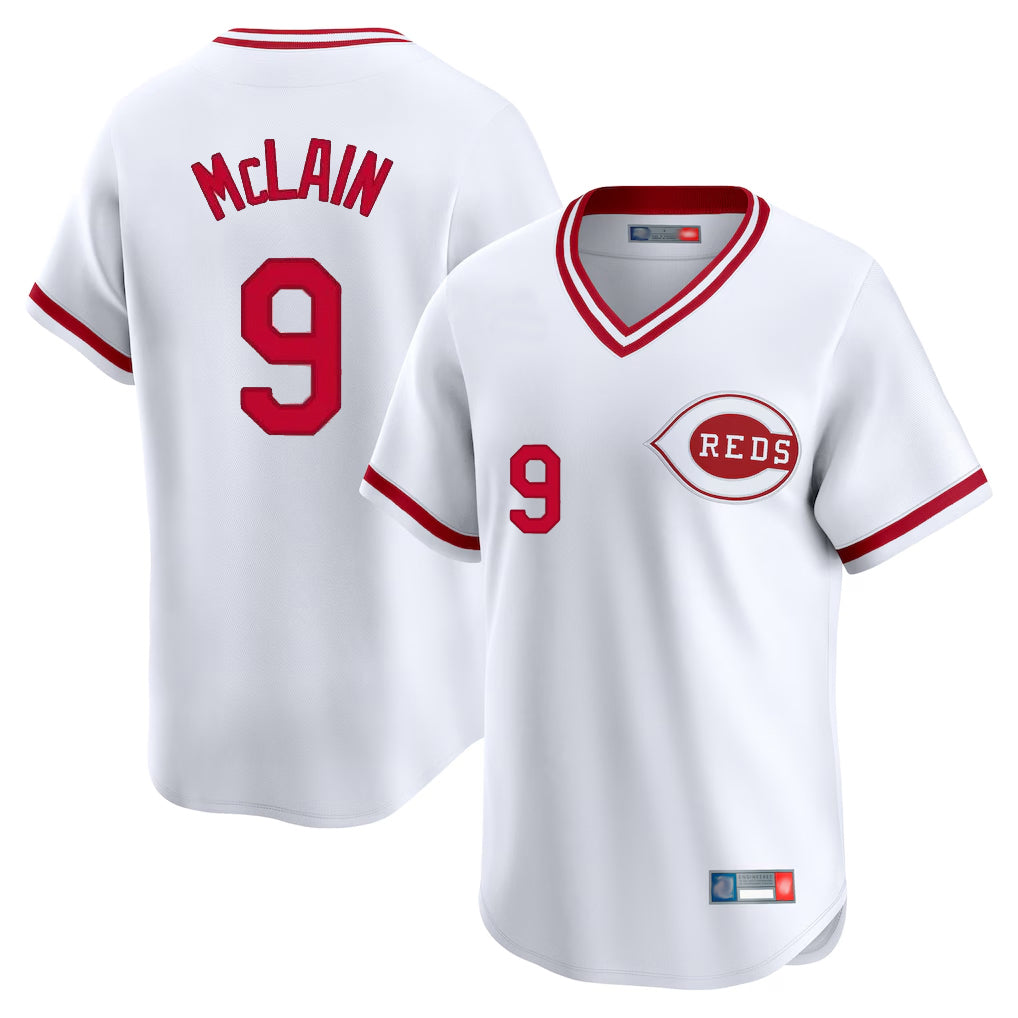 Cincinnati Reds #9 Matt McLain Player White Cooperstown Collection Limited Home Stitched Baseball Jersey