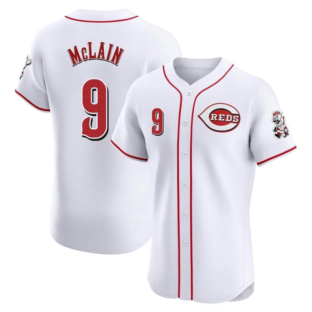 Cincinnati Reds #9 Matt McLain Player White Limited Elite Home Stitched Baseball Jersey