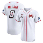 Cincinnati Reds #9 Matt McLain Player White Speedway Classic Limited Elite Home Stitched Baseball Jersey