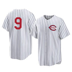 Cincinnati Reds #9 Matt McLain Player White Stripe Field of Dreams Game Home Stitched Baseball Jersey